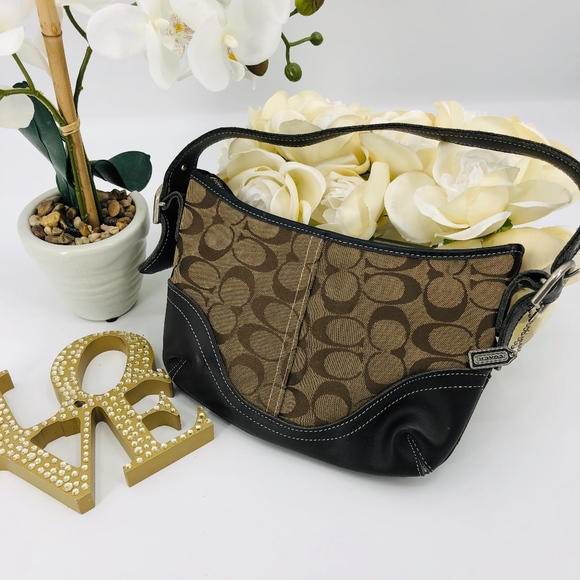 Coach Logo Canvas Leather Trim Soho Bag - Picture 3 of 6